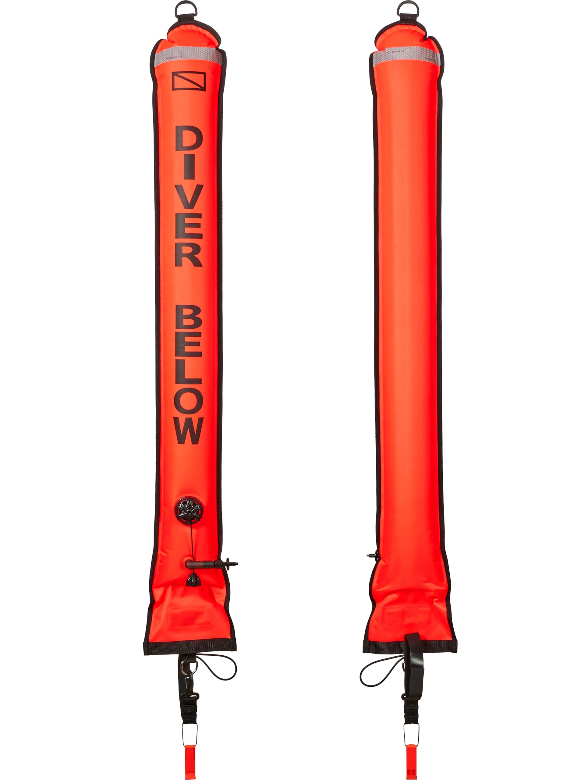 Boa Segnalazione Subacquea Gonfiabile 6FT - SMB Rosso Con Strisce Riflettenti Per Immersioni