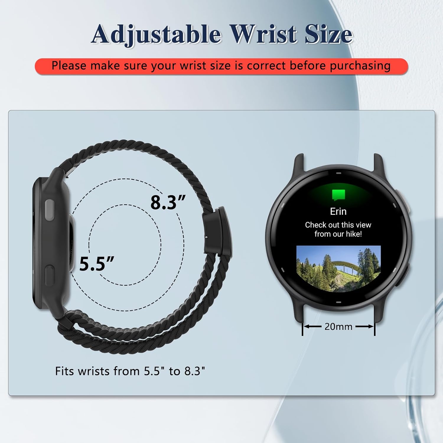 20mm Nylon Band for Garmin Forerunner 70/170 image 5