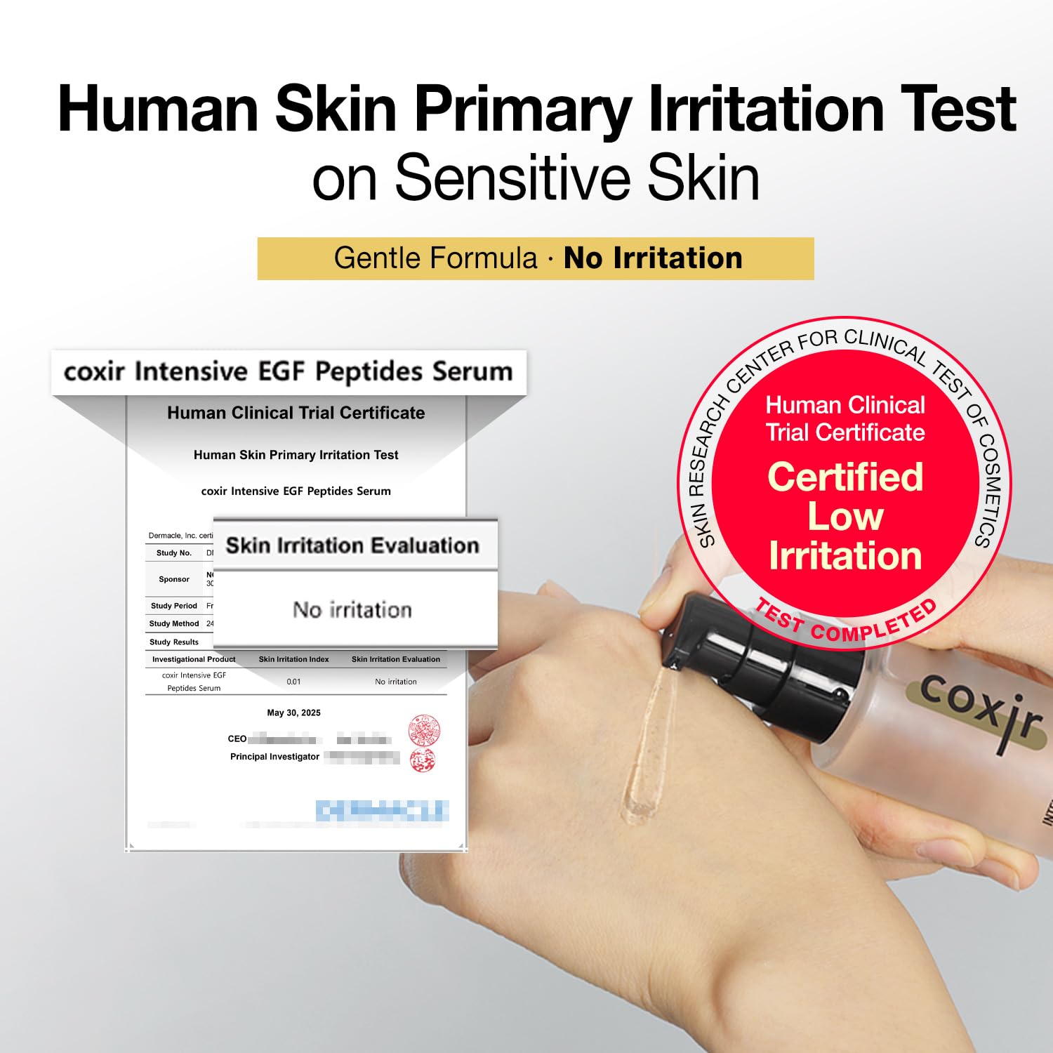 coxir INTENSIVE EGF PEPTIDES SERUM l EGF(Epidermal Growth Factor) Peptide Serum for Face – Korean Formula for Firm, Renew& Hydrated Skin – Facial Serum for Lines - Image 4