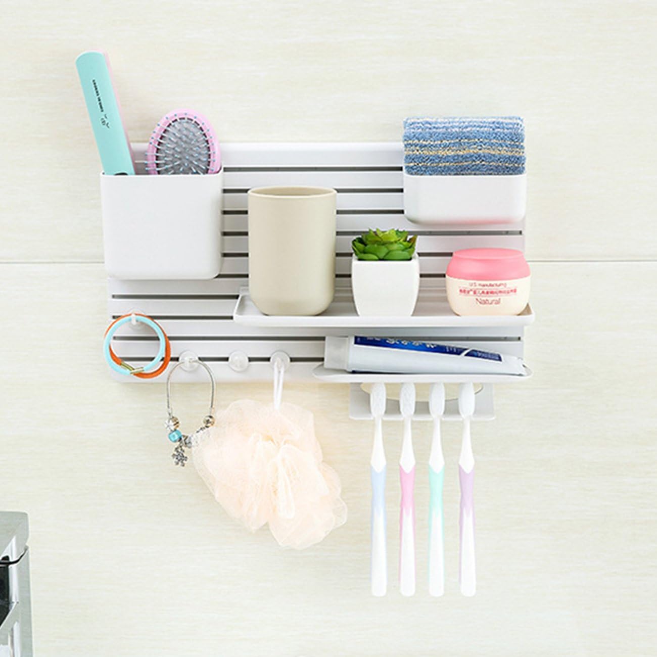 JMsDream Bathroom Wall Shelf, Adhesive Shelf No Damage Wall