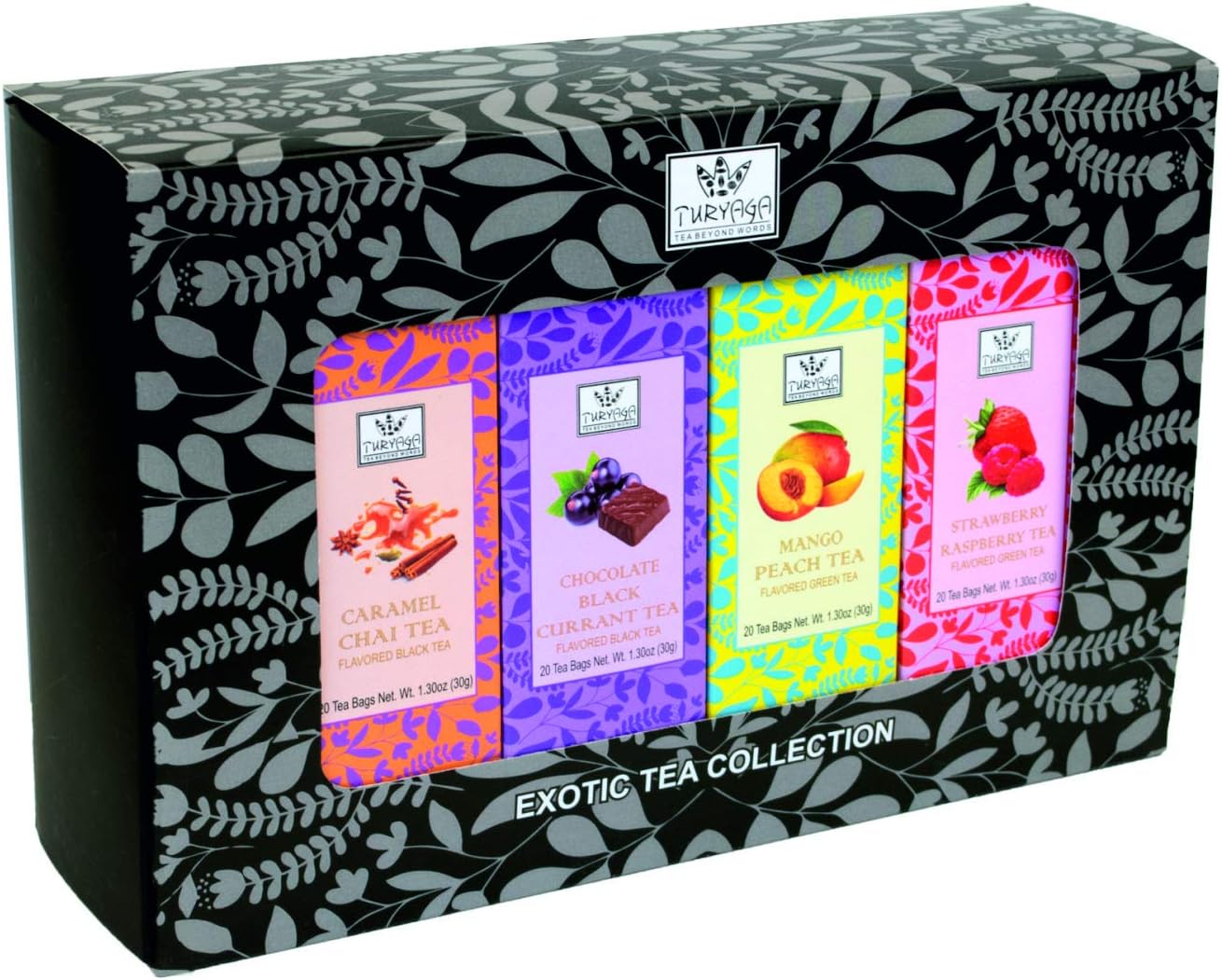 Turyaga 4 -in-1 80 Tea Bags Assorted Flavoured Gift Pack for Different Times & Moods of The Day