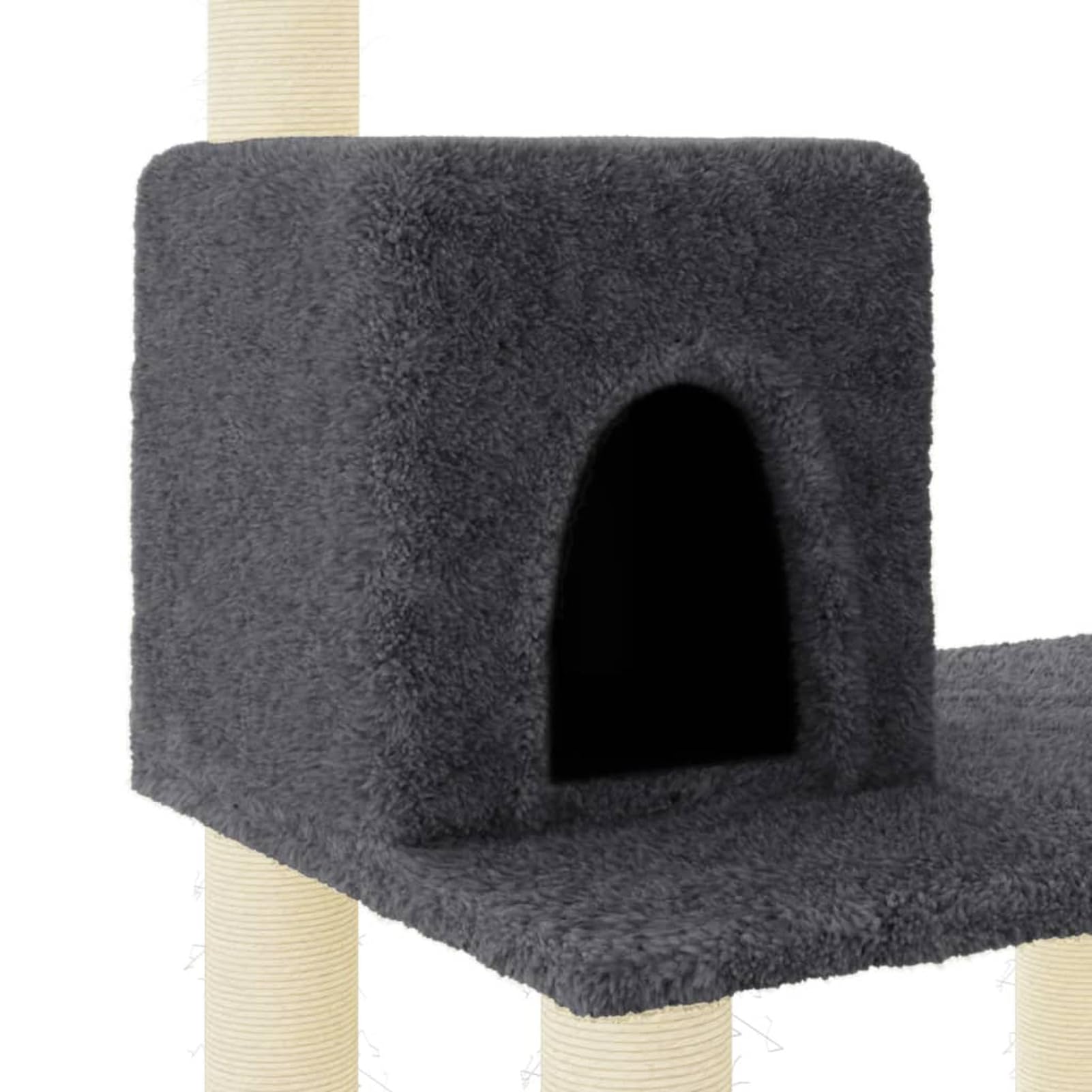 ShGaxin Skrobaczka dla kota z sizalowymi słupkami, kotem, akcesoria dla kotów, rozrusznik dla kotów, drapak dla kotów, ciemnoszary 119 cm