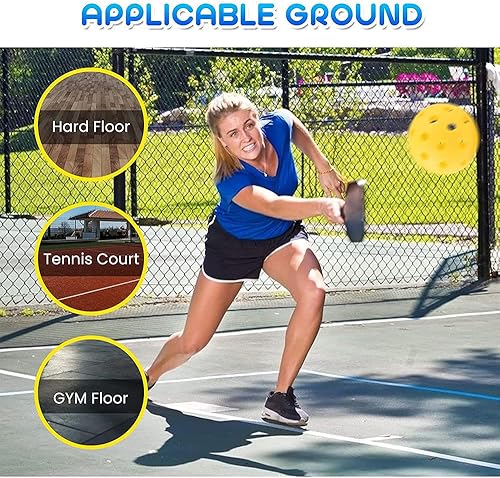 Miniatura 3 de Paquete de 6 bolas de pickleball de 40 agujeros para interiores y exteriores de alto rebote, True Flight de alta visibilidad, duraderas, juego de