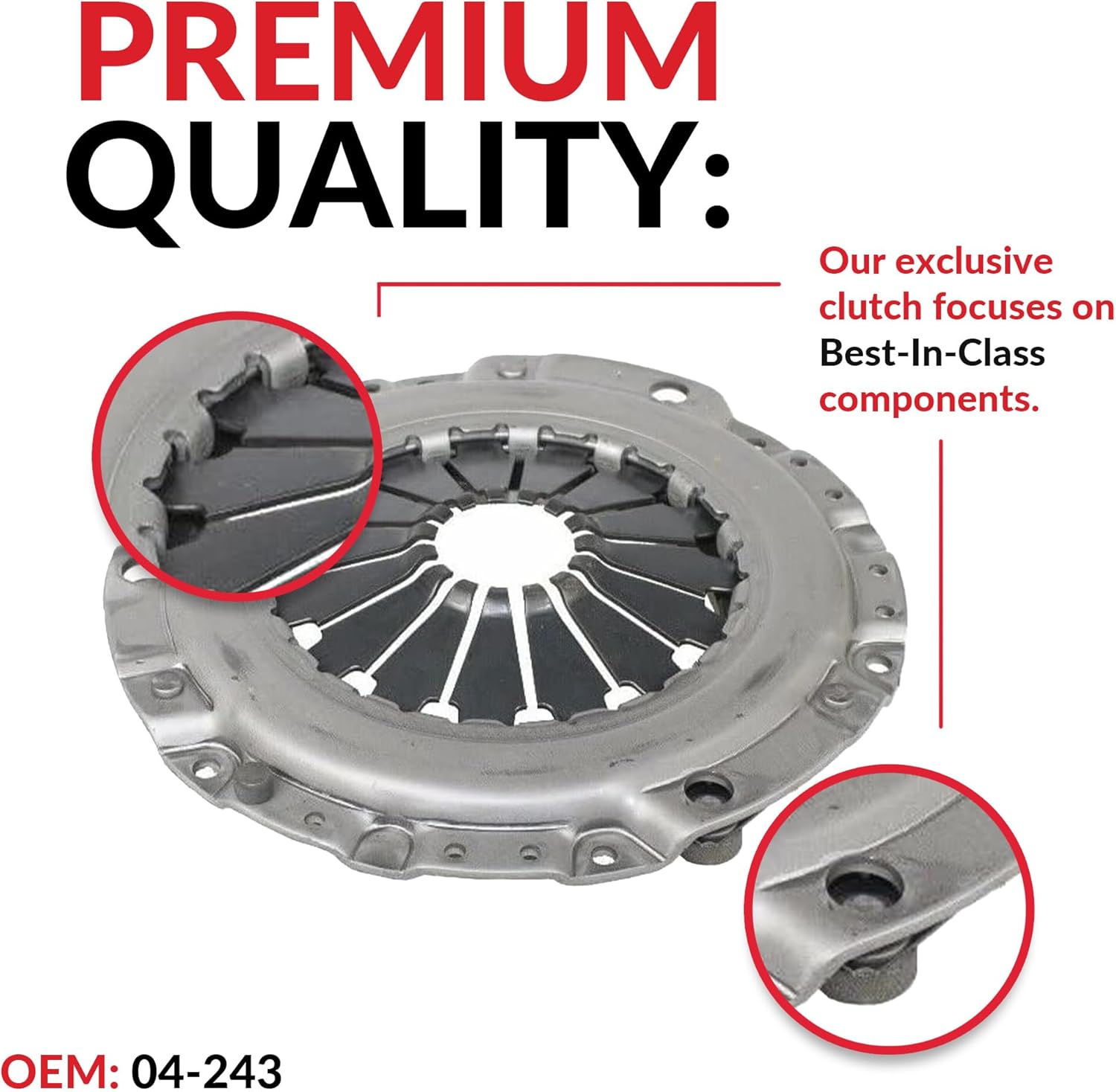Clutch Kit Compatible With Aveo Aveo5 G3 Wave5 Lanos Swift+ 2000-2011 1.6L L4 GAS DOHC Naturally Aspirated (w/o Variable Valve Timing; From chassis #E166480 to chassis #E182492 (04-243)