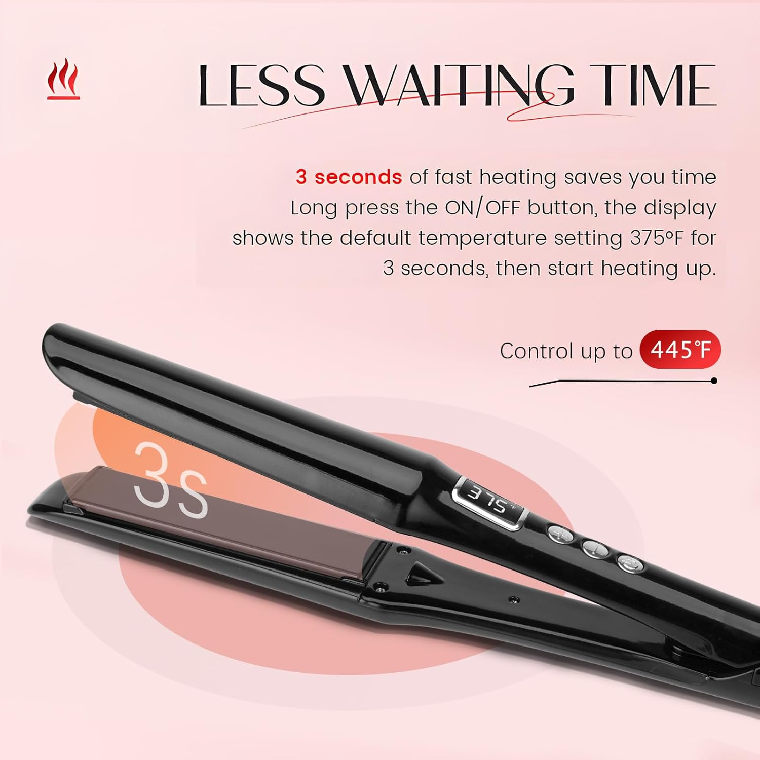 Hair Straightener and Curler 2 in 1 with Titanium Flat Iron & Ceramic Curling Iron, PRITECH Best Flat Iron for Fine Hair, Rapid Heat-Up, Negative Ions, Dual Voltage for Long Short(Black) - Image 5