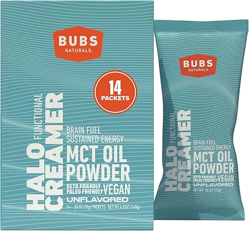 BUBS Naturals MCT - Paquetes de aceite en polvo, triglicéridos de cadena media, aptos para dieta cetogénica, veganos y paleo, grasas de coco