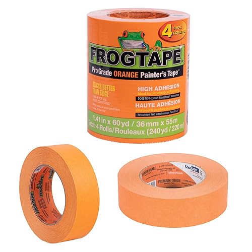 Miniatura 5 de FrogTape Cinta de pintor naranja de grado profesional profesional alta adherencia 1.88 pulg. x 60 yardas (naranja)