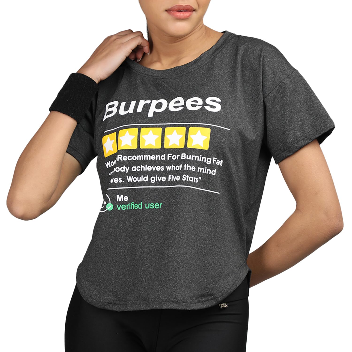 CHKOKKO Womens Stylish Activewear Quick Dry Lightweight Breathable Printed Round Neck Half Sleeve Regular Fit Gym T Shirt for Sports Yoga and Training