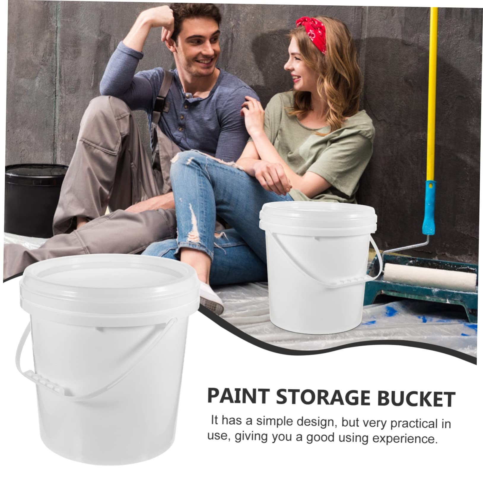 jojofuny Cubo De Abdominales Cubos De Basura Cubeta De Galon con Asa Cubo para Mascotas Papel Pintado Autoadhesivo Barril De Leche Cubo De Granja Hdpe Alimento Lata De Cafe