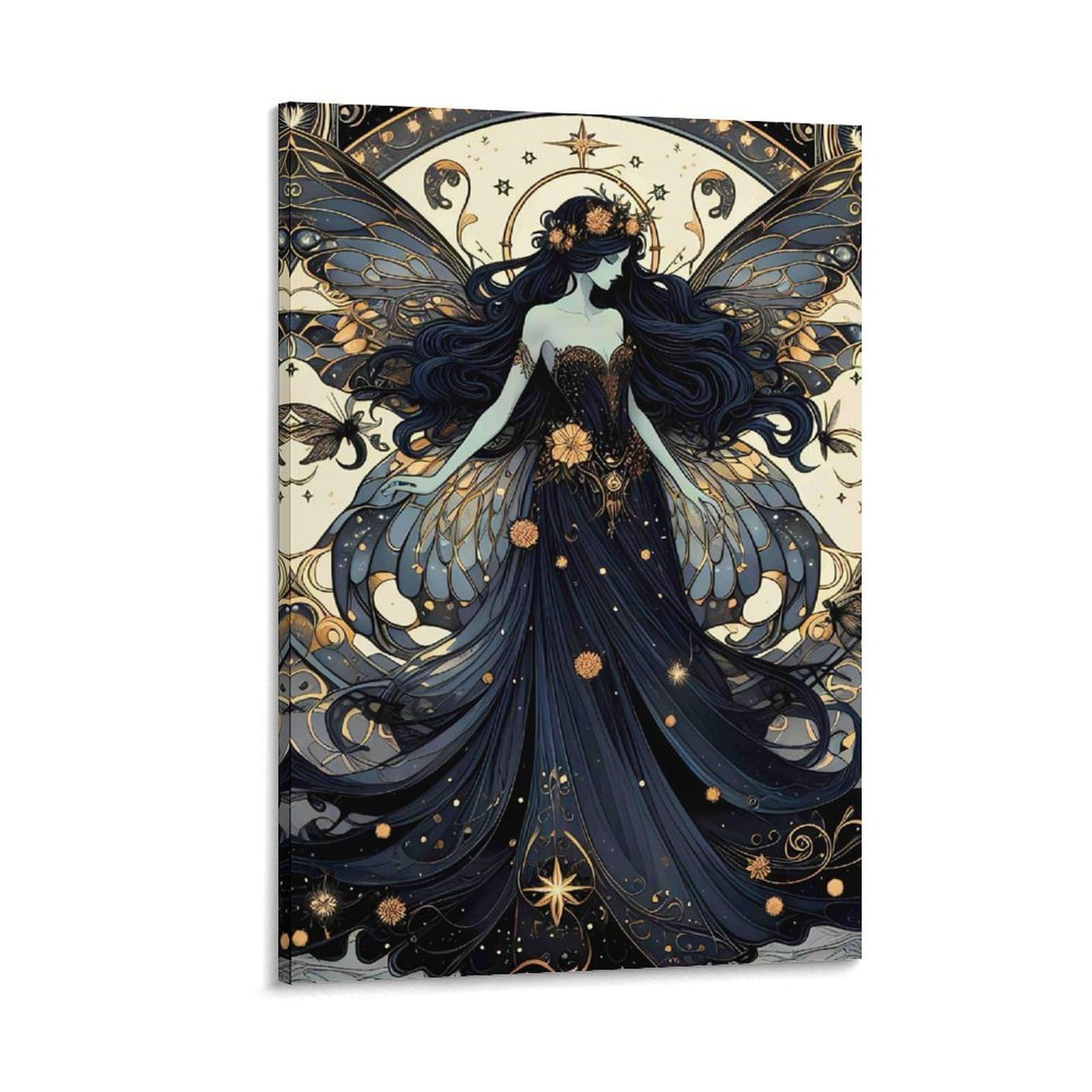 DHBANEIOK Dark Fairy Art Poster Artwork Giclee Canvas Prints Modern Wall Art Picture Wall Hanging for Bathroom Wall Decor 20x30inch(50x75cm)
