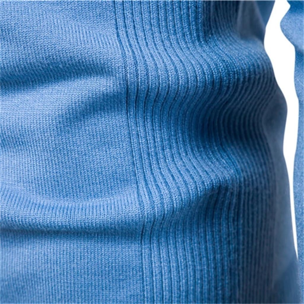 Winter Thickened Pullover Men's O-Neck Solid Color Long-Sleeved Warm Slim Sweater Men's Clothing