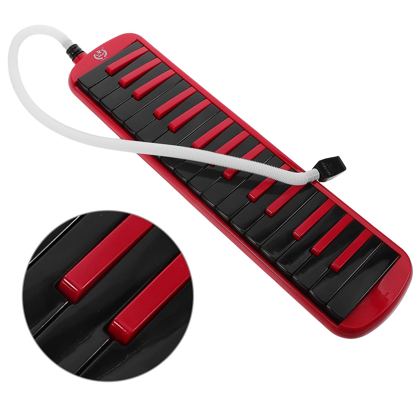 Instrumento Melódica para Principiantes con Teclado de 32 Teclas, Funda Eva Roja y Negra Ligera, Boquilla y Tubo, Adecuado para Aprendizaje Musical
