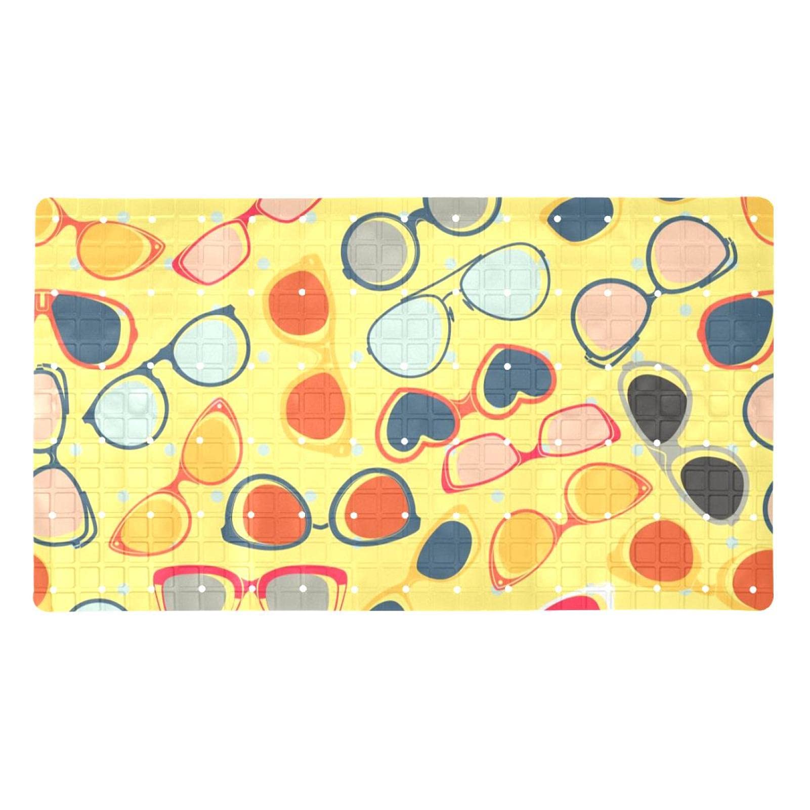 Tapis de bain antidérapant lavable en machine 40x70 cm avec trous de drainage