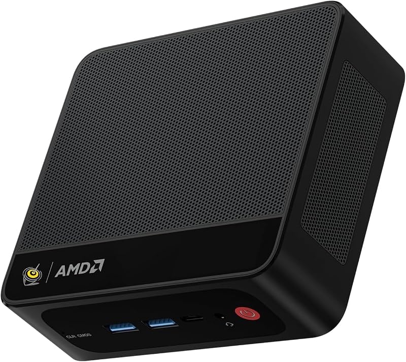 Mini PC, SER5 MAX 7735HS con AMD Ryzen 7 24GB LPDDR5 1TB SSD | La PC de escritorio 8C/16T, hasta 4,75 GHz, micro PC admite 4K Triple Display/HDMI+DP+Type-C/Wifi6/BT5.4/2.5G LAN