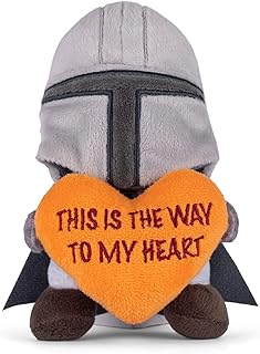 STAR WARS for Pets Dog Toy Mandalorian Plush Squeaker | 6” Mandalorian to My Heart Plush Squeaker Pet Toy | Soft Chew Toy for Dogs | Mandalorian Stuffed Animal 6 Inch