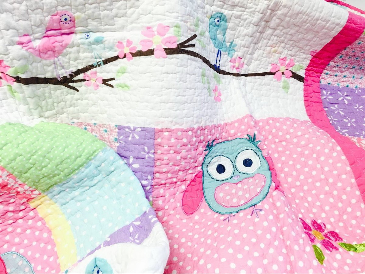 Amazon.co.jp: [フクロウ家族] 100 %低刺激性コットンhand-appliqued
