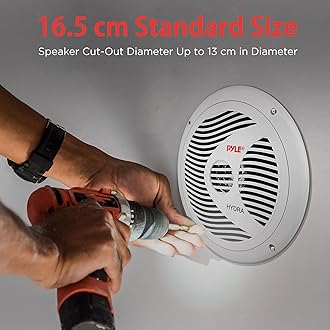 Pyle 2-Way Marine Speakers – 150W Waterproof Outdoor Boat Speakers, 17cm Dual Stereo System, Weather-Resistant, Low-Profile Design, 1 Pair (White)