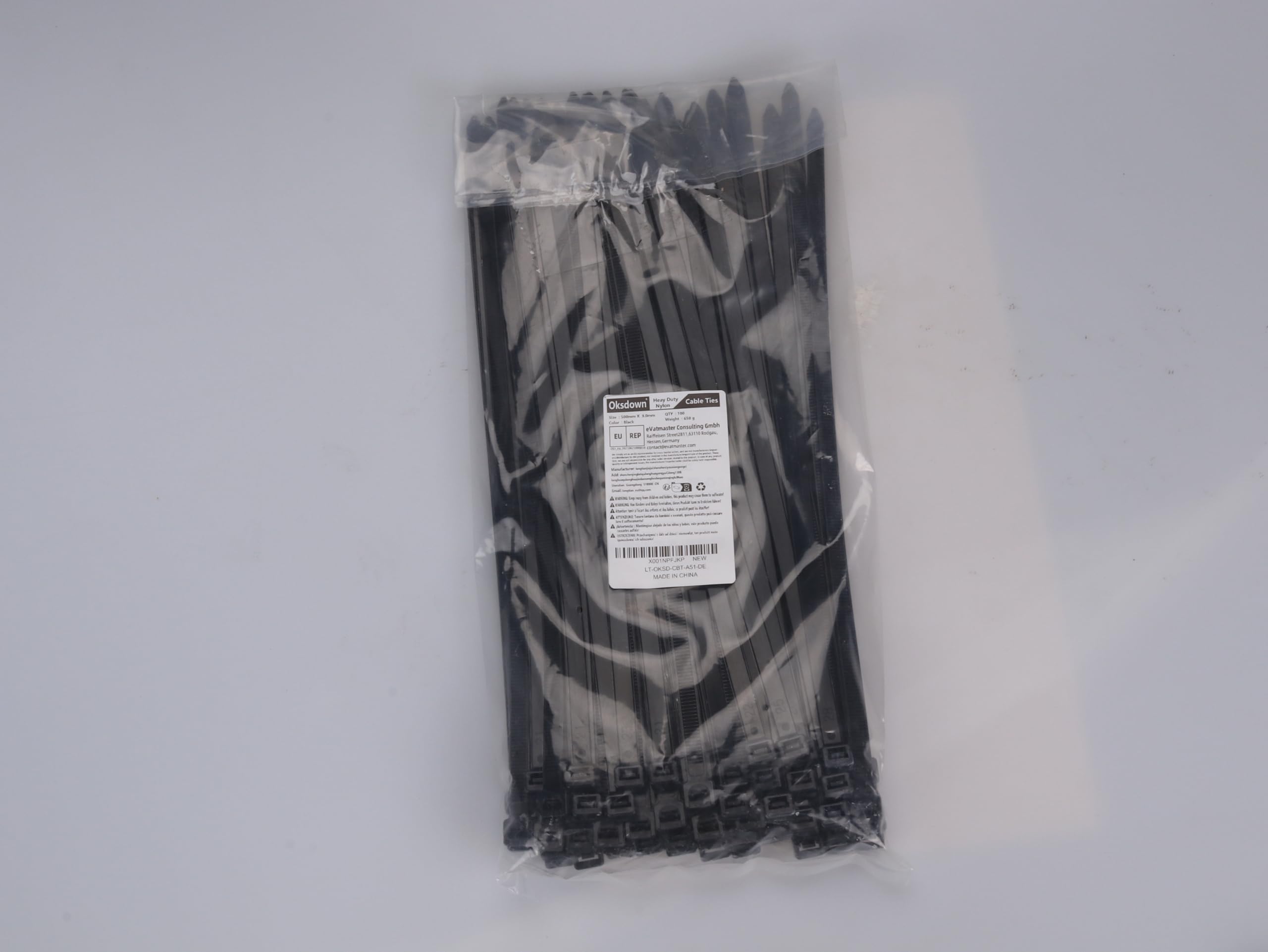 Nero Fascette Plastica per Cavi Stringicavo 100 Pezzi 9,0mm x 500mm Nere Nylon Fascette Elettricista per Gestione dei Cavi Elettrici Giardinaggio