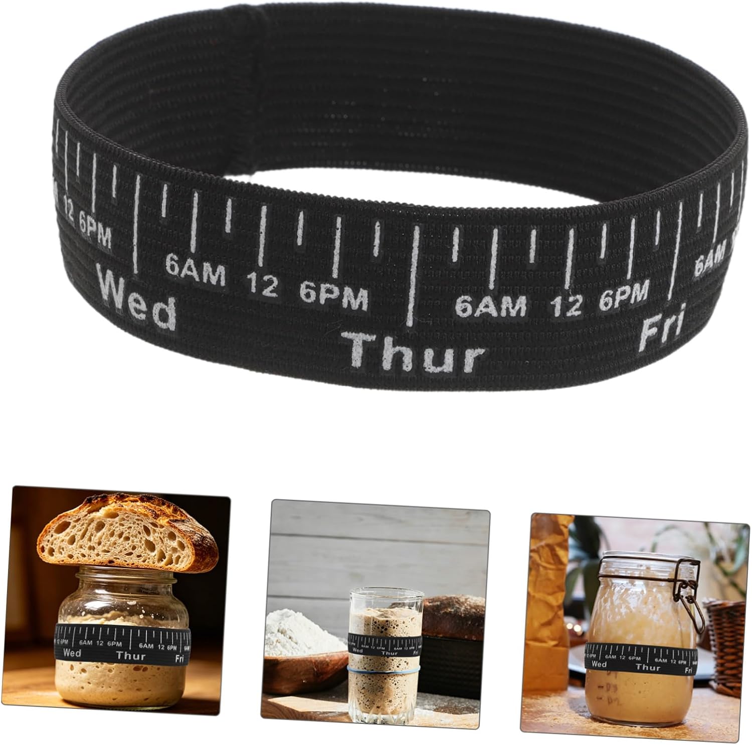 10pcs Elastic Bands for Sourdough Jar Bread Starter Fermentation Bands Baking Jar Date Tracking Straps Replacement Accessories for Homemade Bread