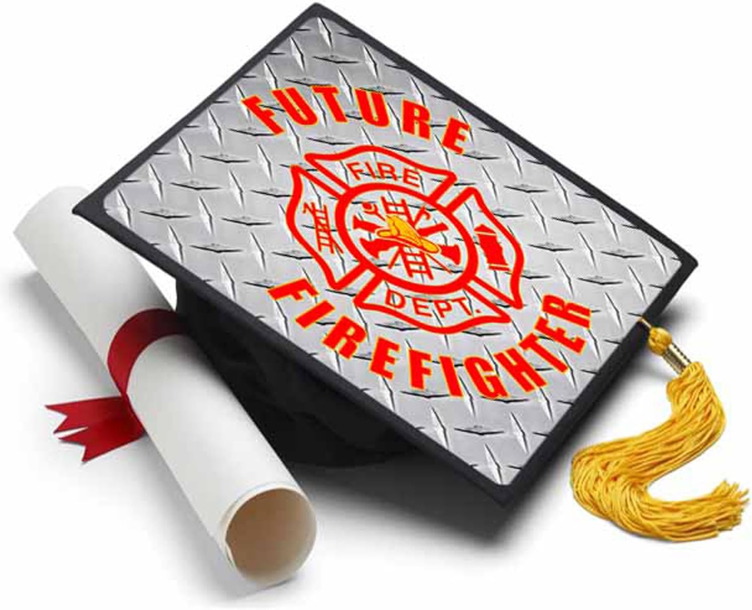 Tassel Toppers - Firefighter Grad Cap Topper, Grad Cap Decorations or Graduation Accessory
