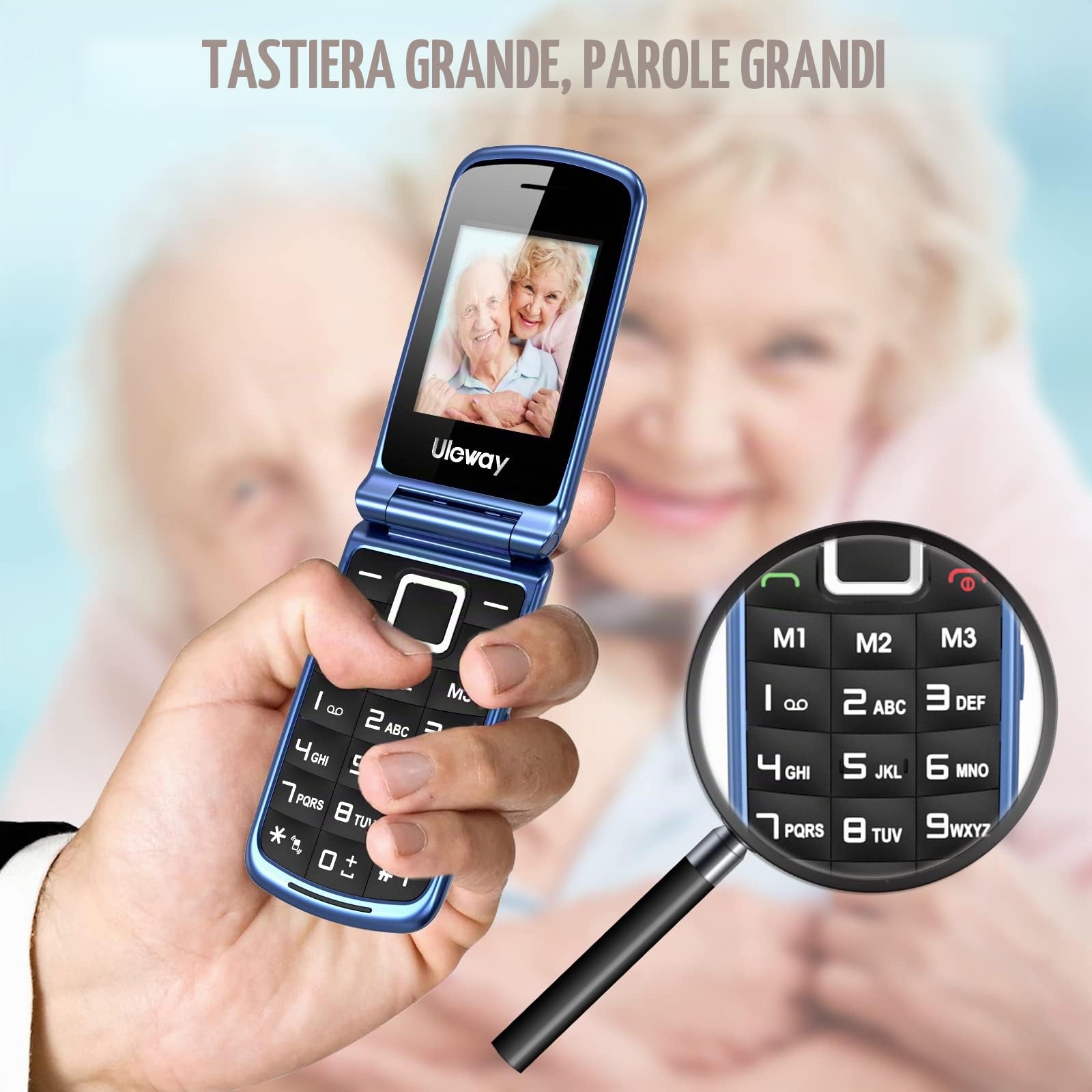 Telefono Cellulare per Anziani, Flip Telefoni Cellulari con Tasti Grandi