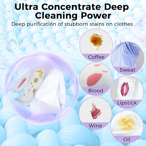 Miniatura 2 de CLEARALIF Hojas de detergente para ropa, hasta 180 cargas, lavanda fresca, sin líquido, ecológicas, cero residuos, ahorran espacio, tiras de