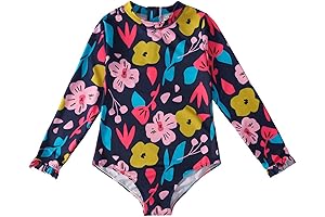 Toddler Girls Long Sleeve Floral Printing Beach Bathing Baby Suit Girls Swimwear...
