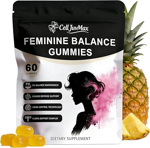 Gomitas de equilibrio femenino para mujer, suplemento probiótico con sabor a piña hawaiana, fórmula vegana para bienestar íntimo y frescura, 60