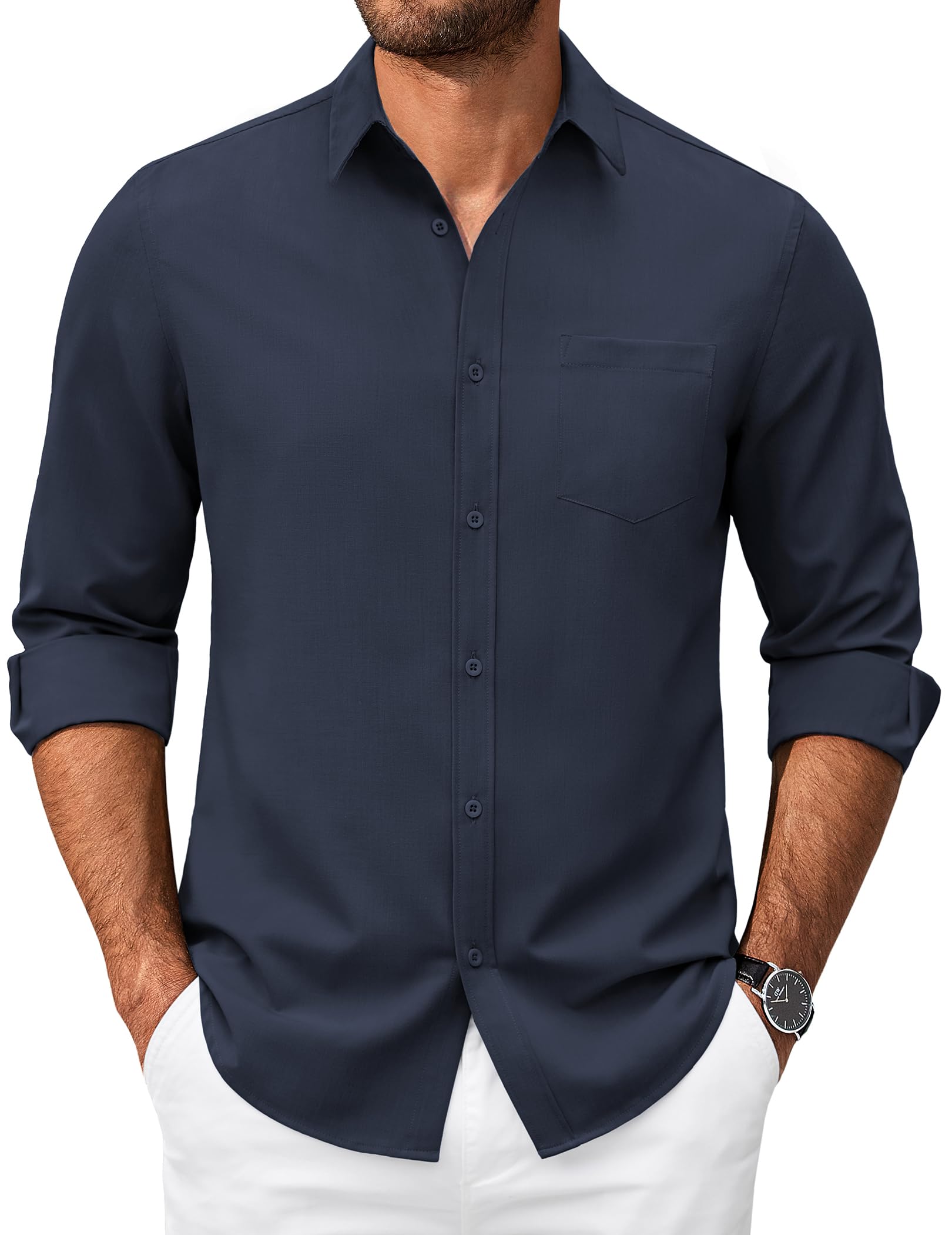 COOFANDY Herren Hemd Langarm - Oxford Baumwollhemd Für Business & Freizeit