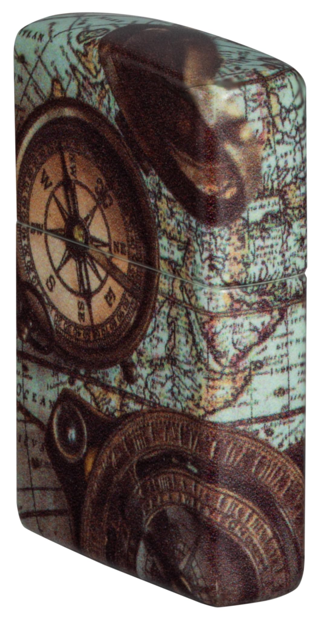 Zippo - Briquet Tempête Motif Boussole, 540°, Impression Color Image, Rechargeable, Réutilisable, Coupe-Vent, Coffret Cadeau, Fabriqué Aux États-Unis