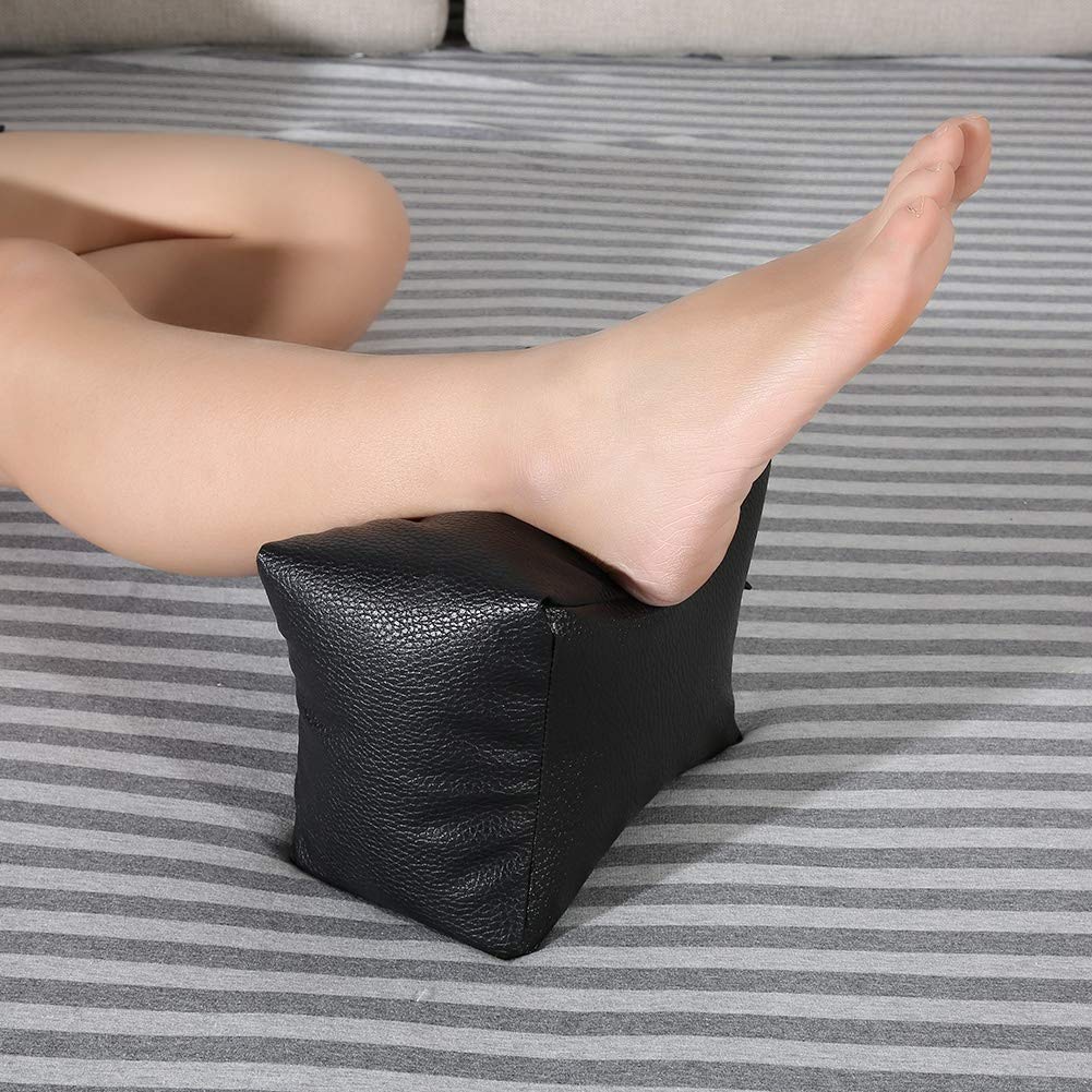 Lyrlody Hand and Foot Support Pillow for Nail Art Soft PU Cushion for Manicure Pedicure Black, 20x16.5x13.5cm - Image 2