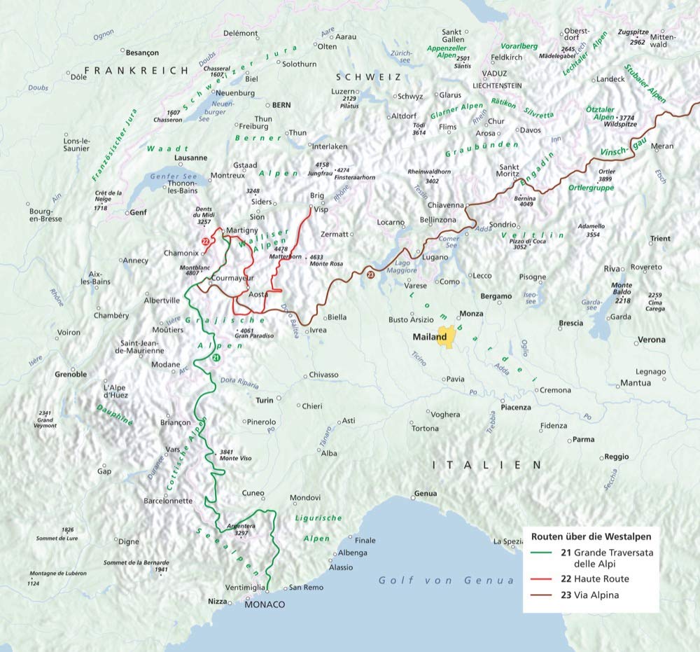 Bruckmann Mountainbikeführer: Alpencross mit dem Mountainbike. 23 Touren in den Ost- und Westalpen. Mit dem Touren-Baukastensystem, Detailkarten und GPS-Tracks zum Download
