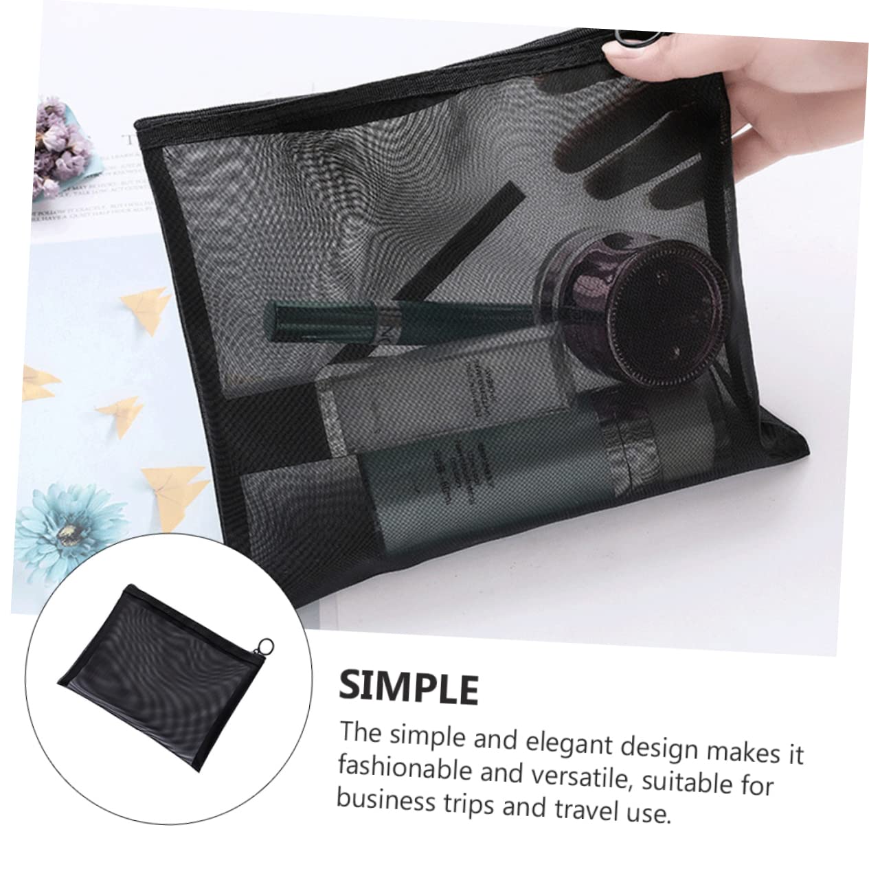 DOITOOL 10pezzi Borsa Cosmetica Rete Da Organizer Per Toilette e Viaggio Pratica Pochette Per Cosmetici e Necessità Personali Design Elegante e Leggero