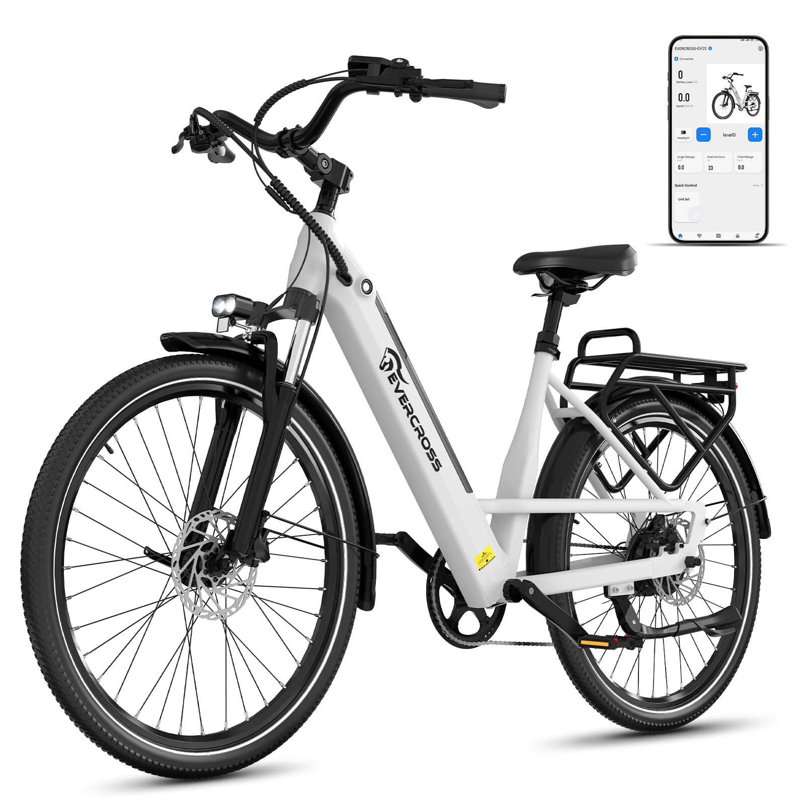 EVERCROSS Bicicleta Eléctrica para Adultos, 16"/20" Neumático Gordo Bici Eléctrica, Motor de 250W, hasta 25KM/H, 36V/48V Batería Extraíble Bicicleta de Montaña, Nieve Montaña Ebike