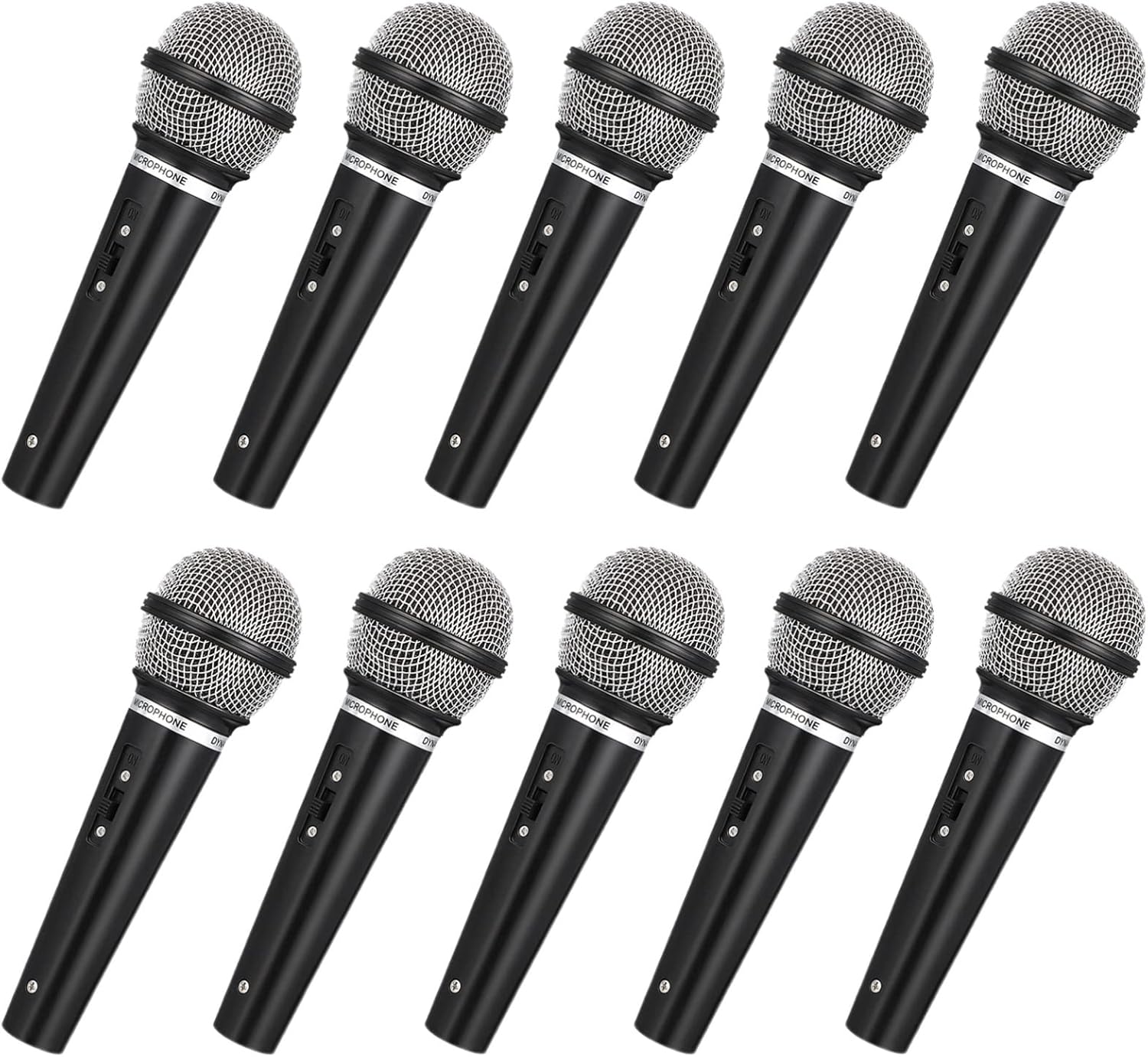 STOBOK Simulation Microphone Toy Prop, 10pcs Pretend Microphone Bulk
