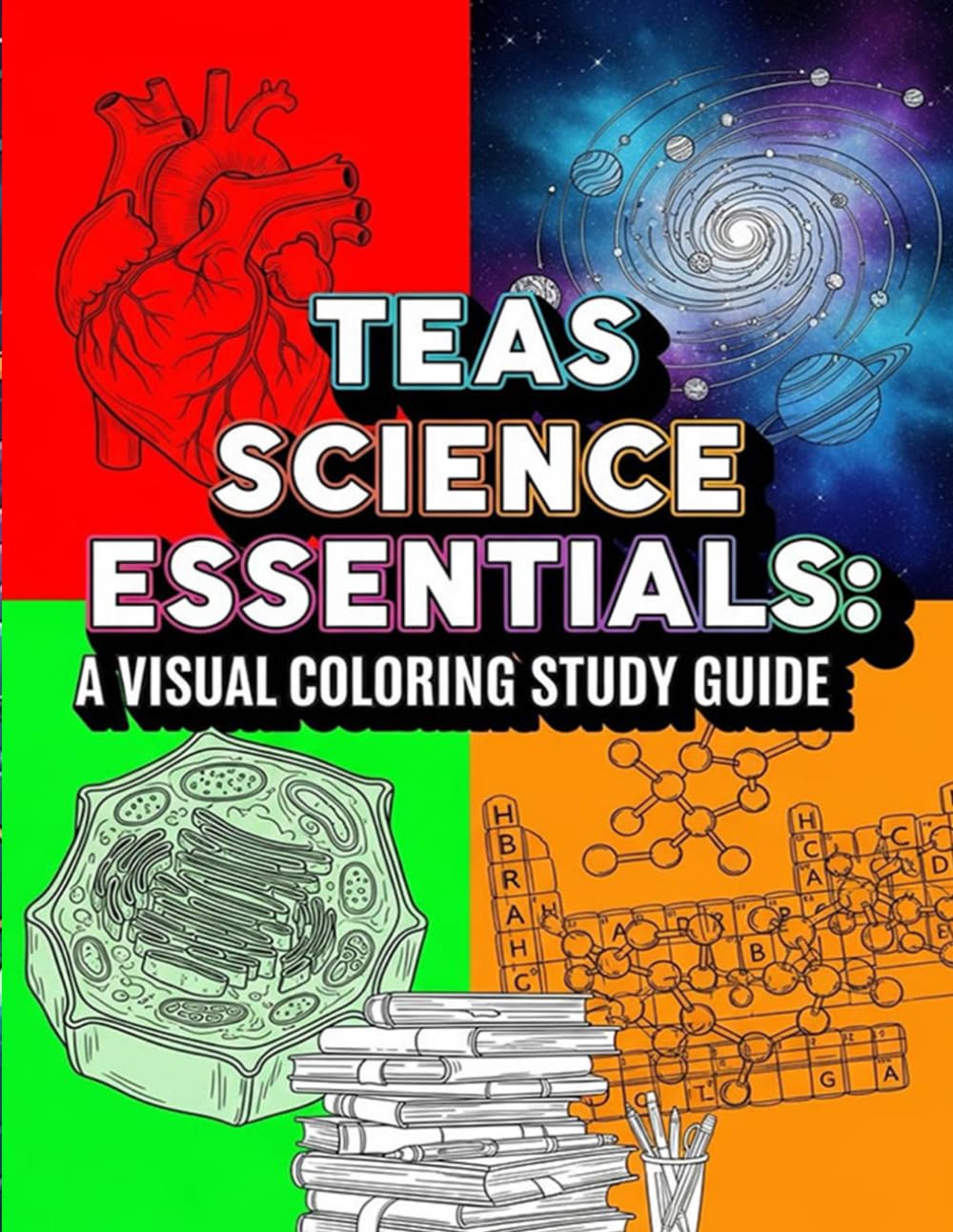 TEAS Science Essentials: A Visual Coloring Study Guide: Master Anatomy, Biology, Chemistry & Scientific Reasoning the Fun and Easy Way