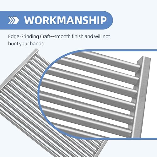 Miniatura 5 de Piezas de repuesto de rejillas de acero inoxidable de 19.5 pulgadas para Weber 7524 7528, Genesis 300 Series, Genesis E-310 E-330, juego de 2 17.4