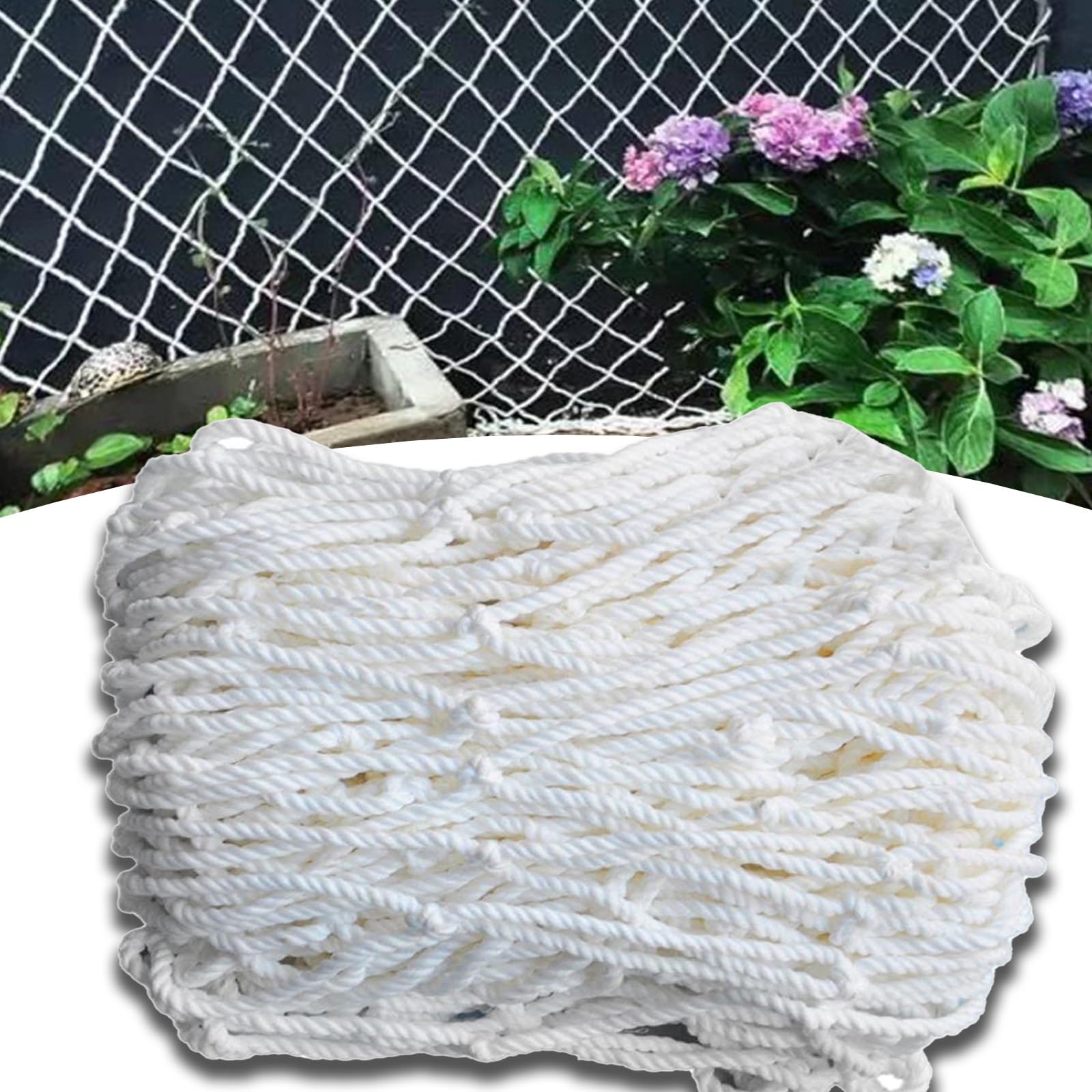 Lwjsocp White Safety Netting For Railings, 10X20ft Rope Net For Kids, 0.6Cm Diameter, Outdoor Guardrail Safety Mesh For Stairs, Balconies, Fences, And Terraces