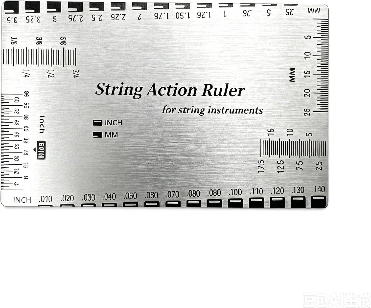 String Action Gauge Ruler, Precision Guitar String Height Measuring Tool for Electric, Acoustic & Bass Guitar, Professional Luthier Setup Ruler for String Action Adjustment