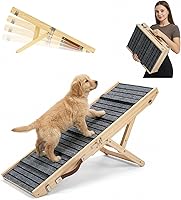 Foldable Dog Ramp for Couch & Bed: 4 Adjustable Heights 10-20", Stable Non-Slip Pet Steps for Small Dogs, Arthritis Relief, Up to 100 lbs