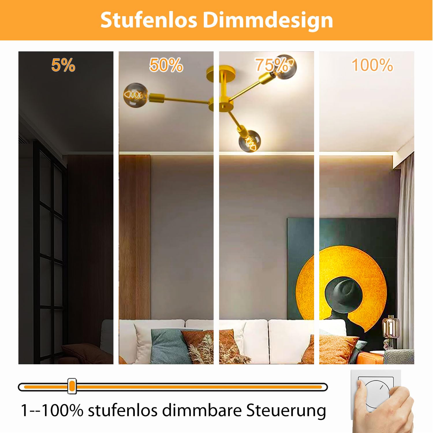 E27 LED Vintage Glühbirne, Edison Vintage Glühbirne E27 Dimmbar 4W G80 Retro Glühbirnen LED Filament Lampe Warmweiß Ideal für Dekorative Nostalgie Retro Beleuchtung, Rauchglas-6 Stück (HPS6PBT1)