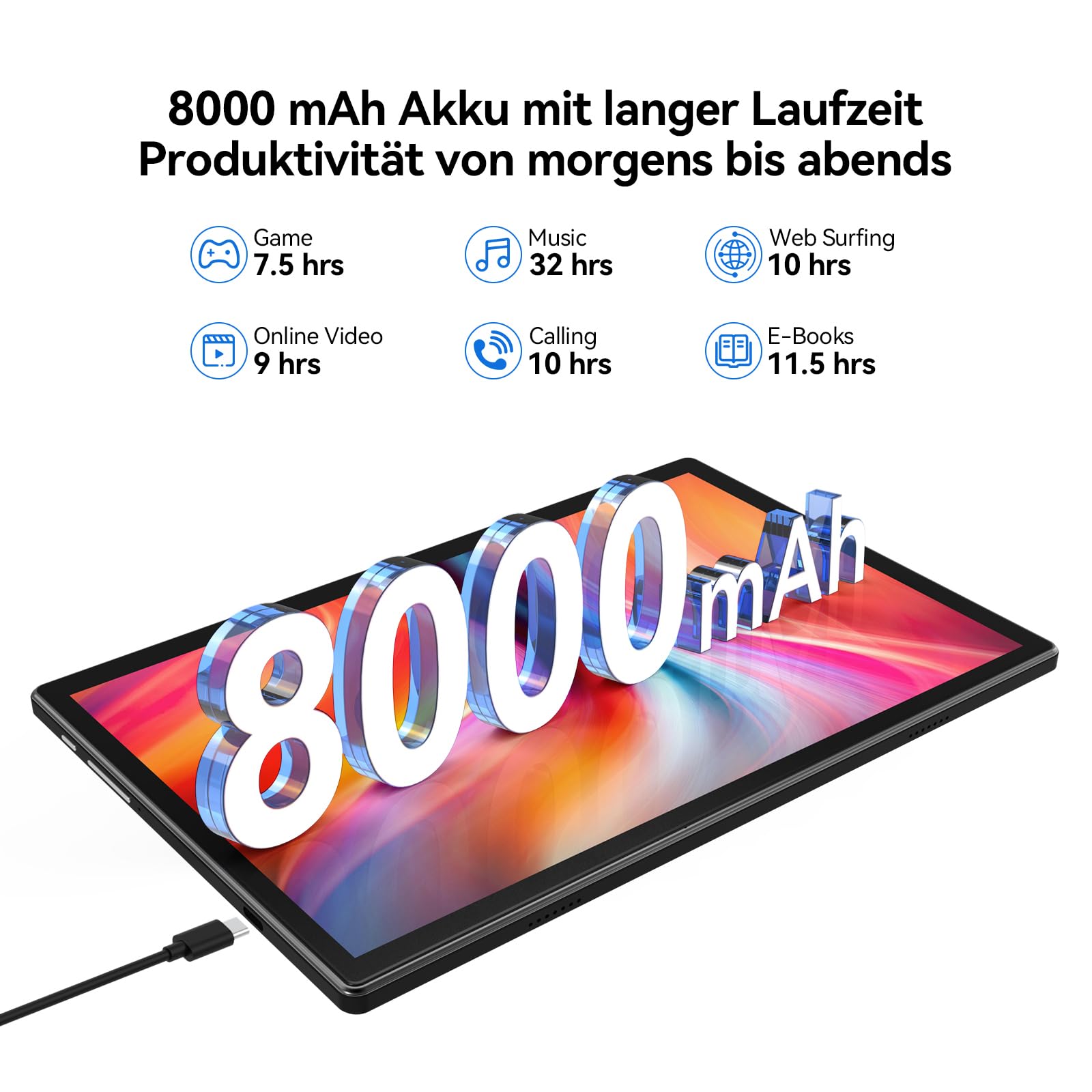 FEONAL Tablet 10 pollici con 16 GB RAM + 128 GB ROM (1 TB TF)