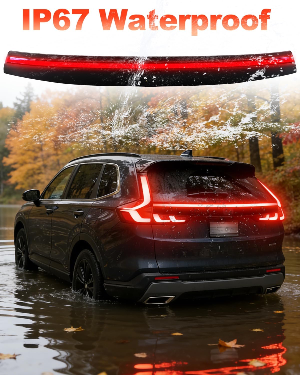 Rear Trunk Tail Light Assemblies For 2023 2024 2025 2026 Honda CRV CR-V Accessories LED Rear Reflector Bumper Signal Lights 3rd Third Brake Lamp,Plug & Play (For23-26crv)