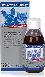 Alfavet ReConvales Energy, 180ml, Hochkalorisch in der Rekonvaleszenz für Katzen und kleine Hunde, bei hepatischer Lipidose der Katze, Diät Ergänzungsfuttermittel