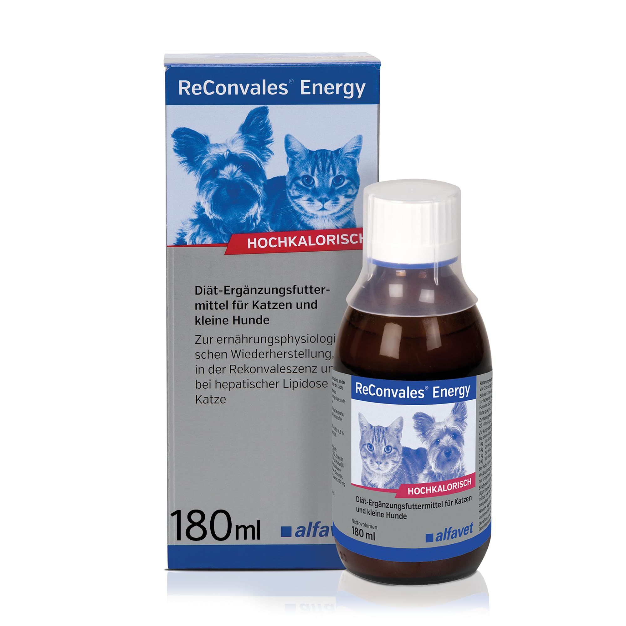 Alfavet ReConvales Energy, 180ml, Hochkalorisch in der Rekonvaleszenz für Katzen und kleine Hunde, bei hepatischer Lipidose der Katze, Diät Ergänzungsfuttermittel