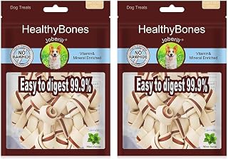 UrbanX HealthyBones Beef Rawhide Free Healthy Mini Chews for American Eskimo Dog and Other Med Companion Dogs Great Foods for Training Rewards, 14 Count