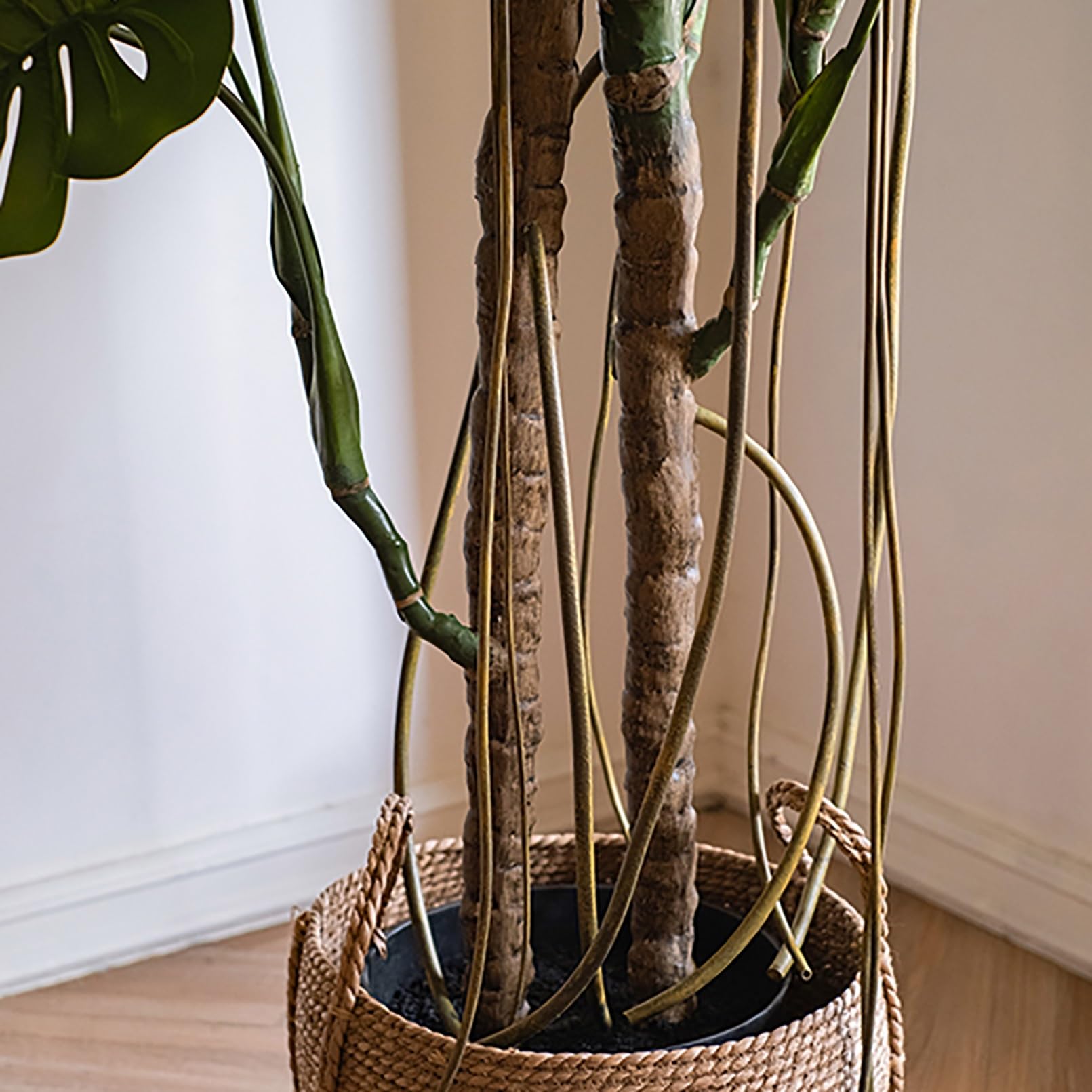 Monstera sztuczna roślina w doniczce, tropikalne sztuczne rośliny