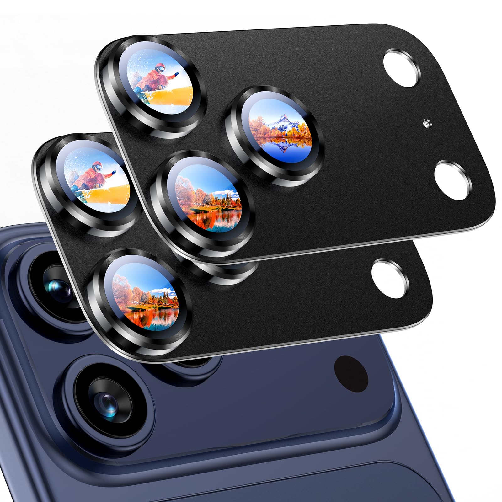 Uyiton for iPhone 17 Pro Camera Lens Protector, Metal Frame Glass Cover