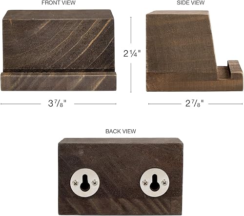 Miniatura 2 de EXCELLO GLOBAL PRODUCTS Estante pequeño para discos de madera: organizador montado en la pared, estantes de exhibición rústicos Shabby Chic, estante