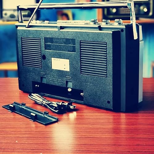 Miniatura 7 de Boombox de casete retro, radio AMFM portátil de alta fidelidad con ecualizador ajustable, 4 altavoces de doble canal, función de transcripción,